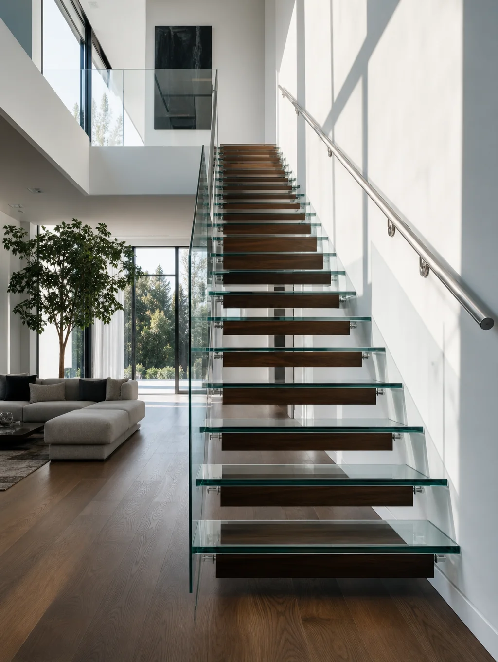 Bespoke steel spiral staircase in a modern London home