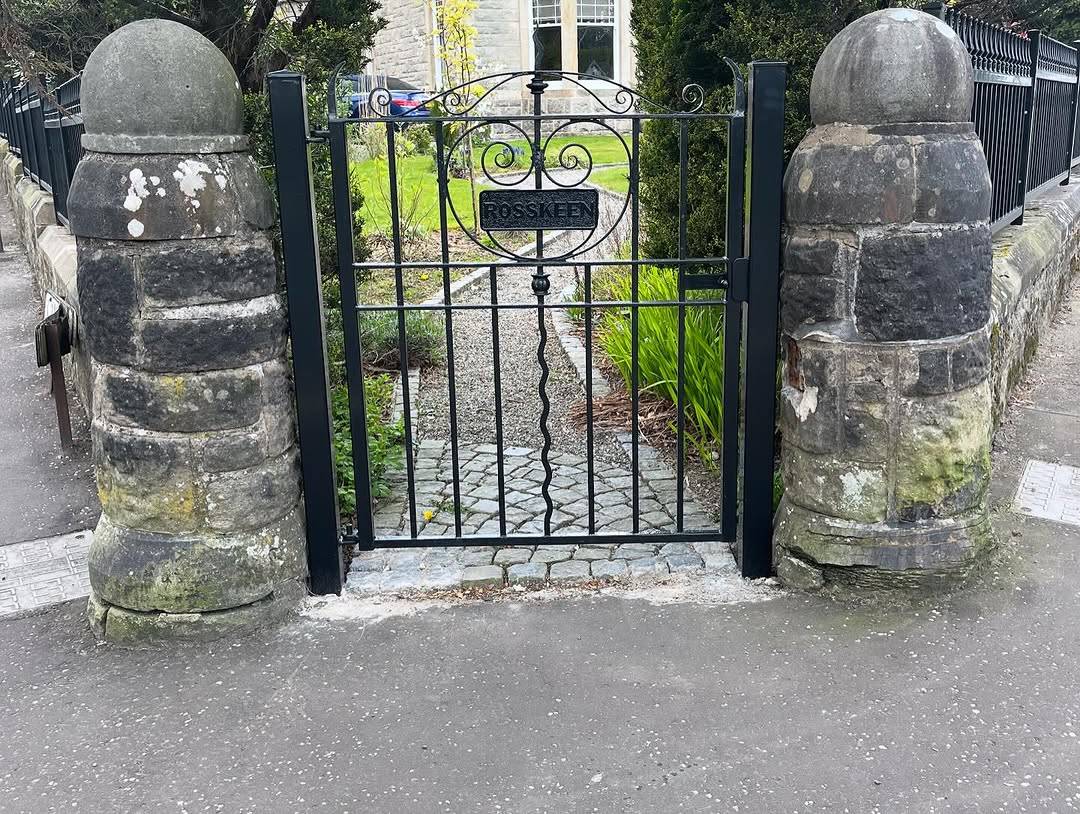 Period style decorative metal garden gate